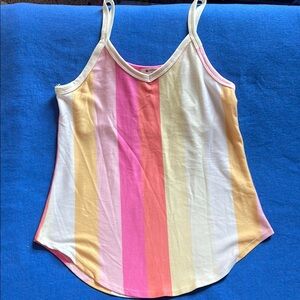 Pink and Cream Sleeveless Fitted Camisole